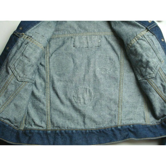 Size Kid's 14 Denim Trucker Jacket w/Harley-Davidson Patches by Sears Vintage - Picture 3 of 6
